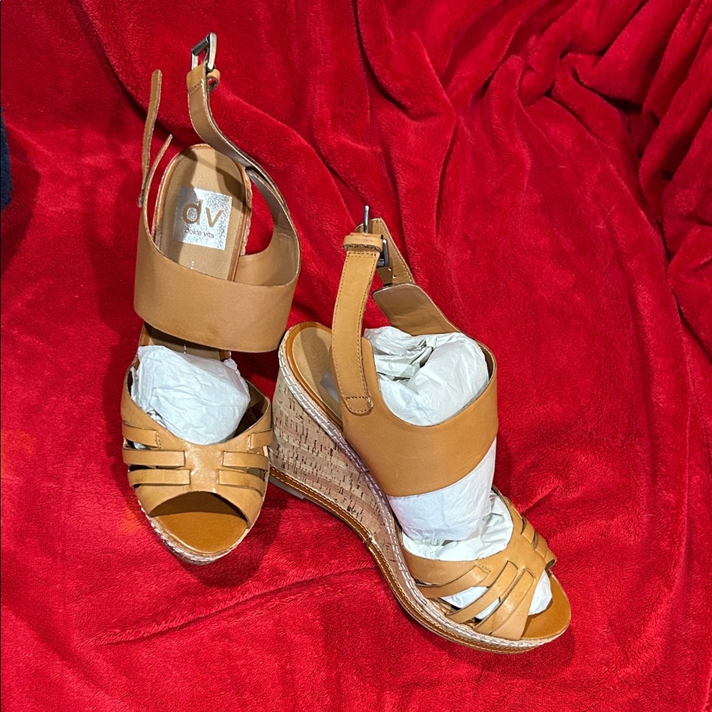 DV by Dolce Vita Tan Strappy Wedges